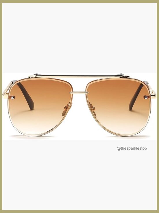 Oversized Aviator Sunglasses Metal Frame UV Protection Gradient Lenses main image 4